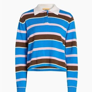 Guest in Residence Cashmere Stripe Rugby in Twilight Combo NWT